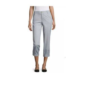 Women's Pants Liz Claiborne Straight Leg Twill Cuffed Crop size 14 NEW